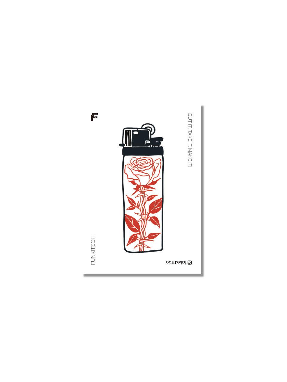 FAKE.TTT Rose Lighter tattoo sticker
