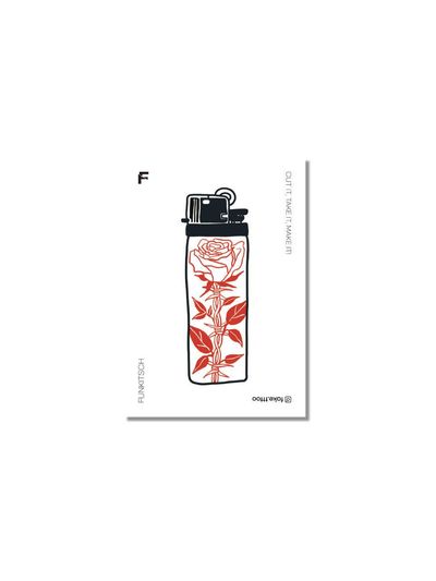 FAKE.TTT Rose Lighter tattoo sticker