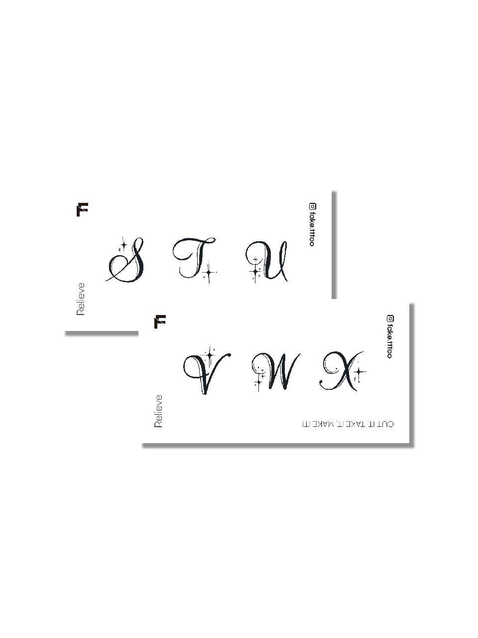 FAKE.TTT S X initial tattoo sticker set