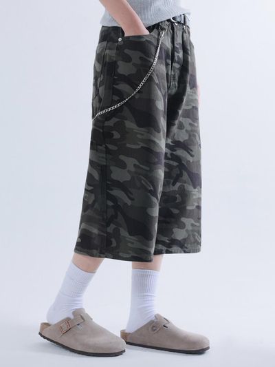 FANACULT CAMO NORMAL BERMUDA SHORTS [KHAKI]