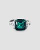 Fantasia Women's 14K White Gold, 5.00 TCW Lab-Grown Emerald & Cubic Zirconia 3-Stone Ring - 3