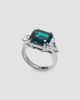 Fantasia Women's 14K White Gold, 5.00 TCW Lab-Grown Emerald & Cubic Zirconia 3-Stone Ring - 5