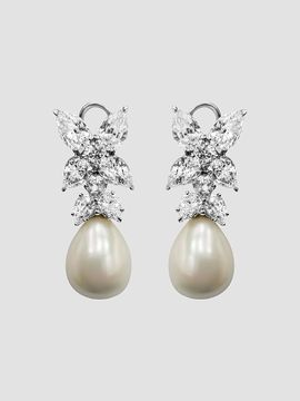 Fantasia Women's Sterling Silver, 10.50 TCW Cubic Zirconia & Imitation Pearl Drop Earrings