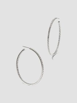 Fantasia Women's Sterling Silver & 3.40 TCW Lab-Grown Diamond Hoop Earrings