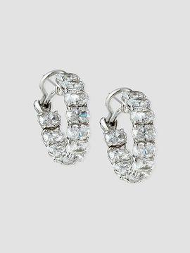 Fantasia Women's Sterling Silver & Cubic Zirconia Hoop Earrings