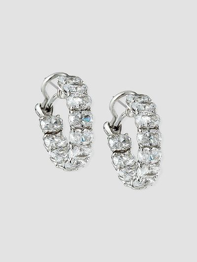 Fantasia Women's Sterling Silver & Cubic Zirconia Hoop Earrings