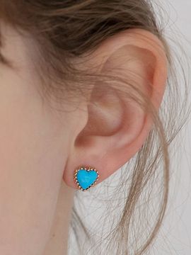 FANTASTIC PLANET Blue Mini Heart Earrings