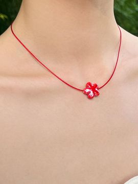 FANTASTIC PLANET Ceramic Adjustable String Necklace [Red]