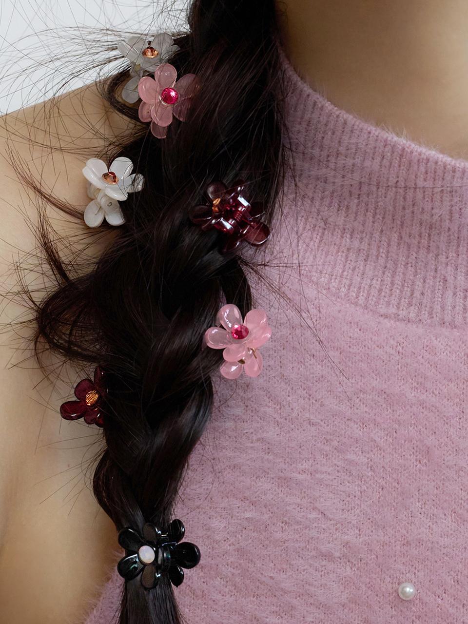 FANTASTIC PLANET Cubic Floral 2-Piece Hair Pin [4 Colors]