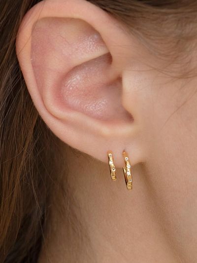 FANTASTIC PLANET Double Line Curved Cubic Zirconia Earrings