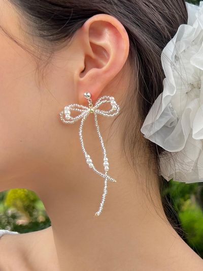 FANTASTIC PLANET Handcrafted Cascading Ribbon Beads Earrings