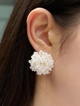 FANTASTIC PLANET Handcrafted Pearl Blossom Statement Earrings