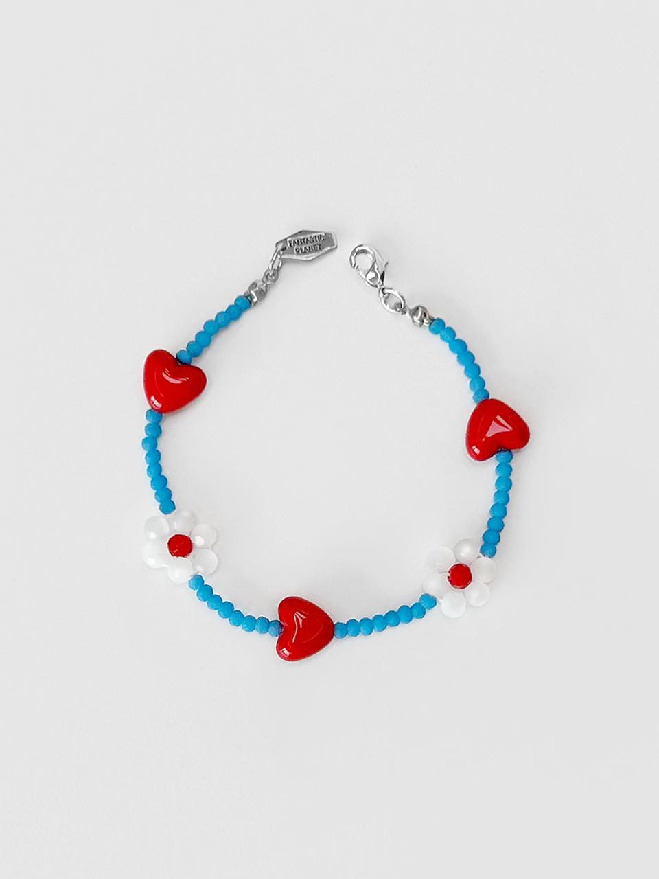 FANTASTIC PLANET Handmade Crystal Flower Heart Bracelet
