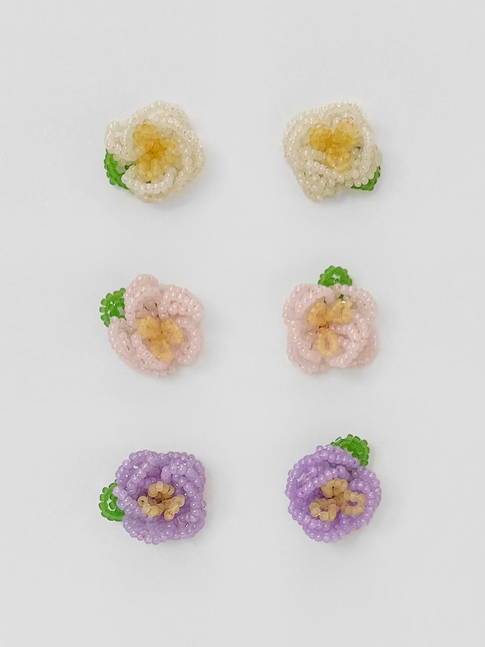 FANTASTIC PLANET Handmade Sterling Silver Leaf Flower Beads Earrings
