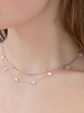 FANTASTIC PLANET Heart Aurora Layered Necklace