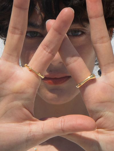 FANTASTIC PLANET Hexagon Dot Ring (2 Colors)