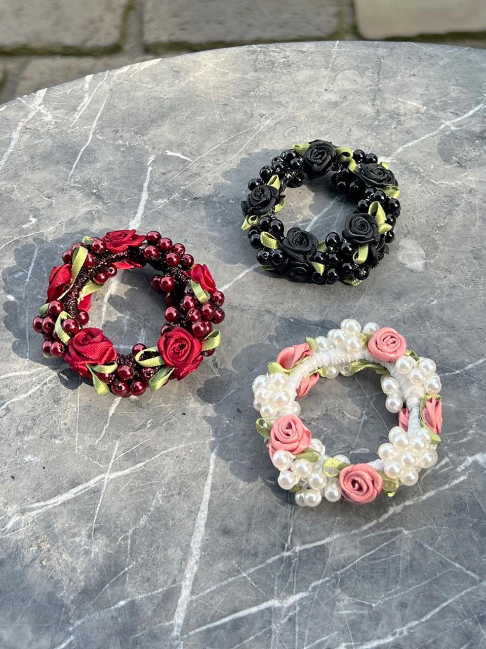 FANTASTIC PLANET Pearl Rose Woven Hair Strap
