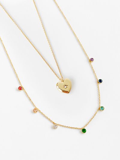 FANTASTIC PLANET Rainbow Heart Necklace Set