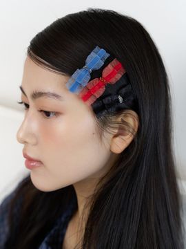 FANTASTIC PLANET Ribbon Swarovski Double-Tiered Velvet Hair Pin