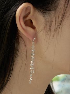 FANTASTIC PLANET Silver 925 Cascading Ball Drop Earrings
