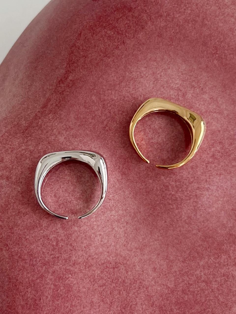 FANTASTIC PLANET Square Curve Ring (2 Colors)