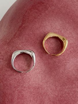 FANTASTIC PLANET Square Curve Ring (2 Colors)
