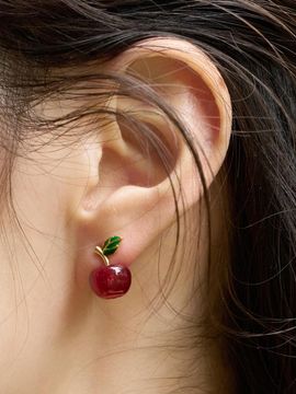 FANTASTIC PLANET Translucent Silver925 Apple Earrings [Golden Yellow]