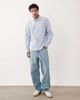 Farah Farah Archive Cristo long sleeve striped box logo shirt in blue - 4