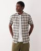 Farah Farah Brewer short sleeve logo shirt in gray plaid-Neutral - 1