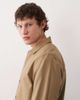 Farah Farah Callier button down logo overshirt in beige-Neutral - 4