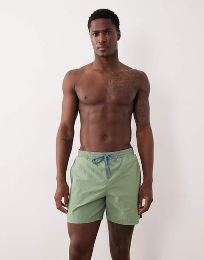 Farah Farah Colbert drawstring logo swim shorts in green
