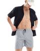 Farah Farah colbert seersucker stripe swim shorts in navy and white - 1