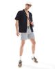 Farah Farah colbert seersucker stripe swim shorts in navy and white - 2