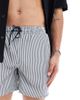 Farah Farah colbert seersucker stripe swim shorts in navy and white - 3