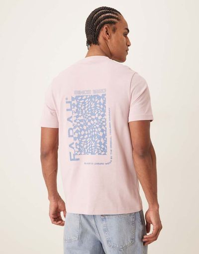 Farah Farah Dante short sleeve graphic T-shirt with back print in pink