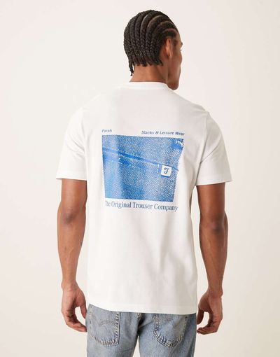 Farah Farah Descmond short sleeve graphic T-shirt with back print in white