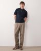 Farah Farah Dobson short sleeve quarter zip logo polo shirt in navy - 2
