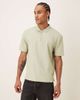 Farah Farah Dobson short sleeve quarter zip logo polo shirt in pale green - 1