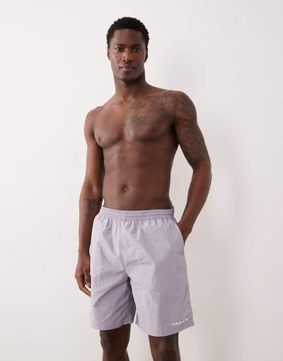 Farah Farah Edgar 7-inch logo shorts in lilac-Purple