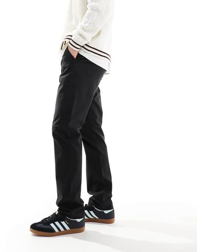 Farah Farah Elm slim fit twill chino pants in black