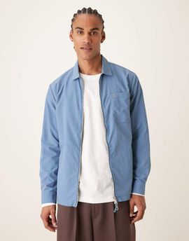 Farah Farah Fintoni double zip pocket logo jacket in blue