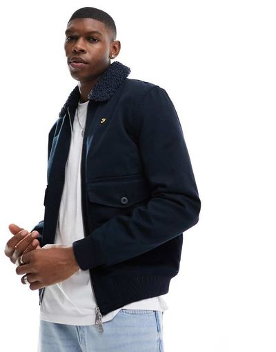 Farah Farah gianni blouson jacket in navy