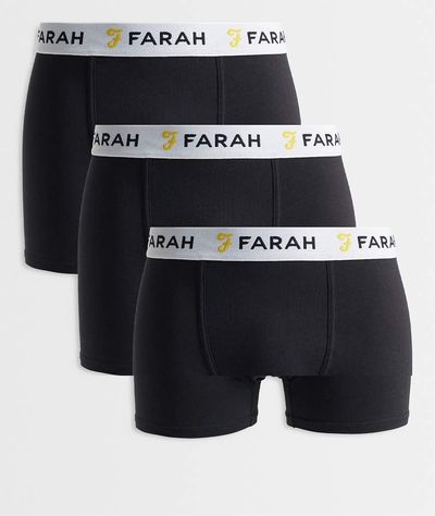 Farah Farah Hummond 3-pack jacquard logo boxer shorts in black