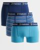 Farah Farah Izimir 3-pack jacquard logo boxer shorts in blue, stripe and navy-Multi - 1