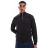 Farah Farah jim 1/4 zip sweatshirt in black - 1