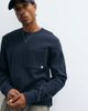 Farah Farah Littrow long sleeve pocket logo t-shirt in navy - 1