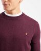 Farah Farah Maidstone lambswool sweater in burgundy-Red - 4