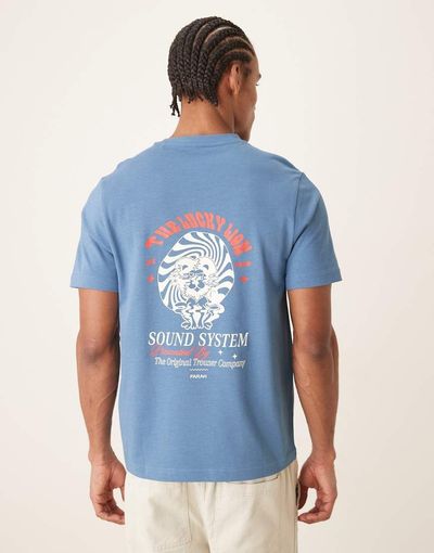 Farah Farah Morween short sleeve graphic T-shirt with back print in blue