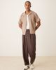 Farah Farah Riley short sleeve textured logo shirt in brown - 2