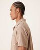 Farah Farah Riley short sleeve textured logo shirt in brown - 4
